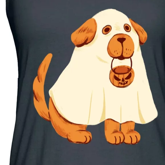 Trick Or Treat Dog Cute Halloween Ladies Essential Flowy Tank