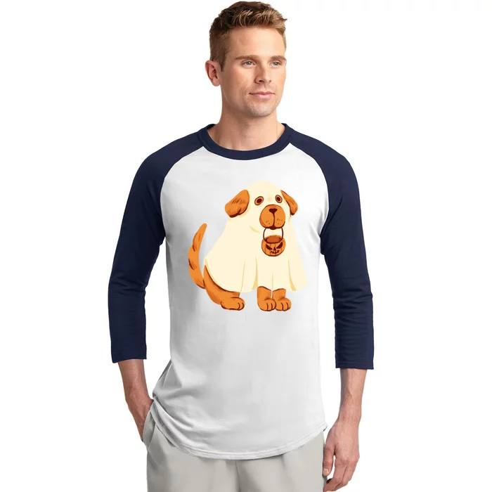 Trick Or Treat Dog Cute Halloween Baseball Sleeve Shirt