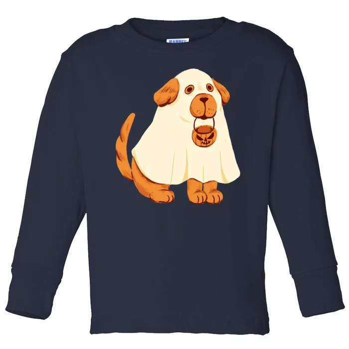 Trick Or Treat Dog Cute Halloween Toddler Long Sleeve Shirt