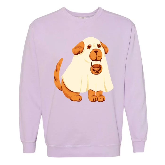 Trick Or Treat Dog Cute Halloween Garment-Dyed Sweatshirt