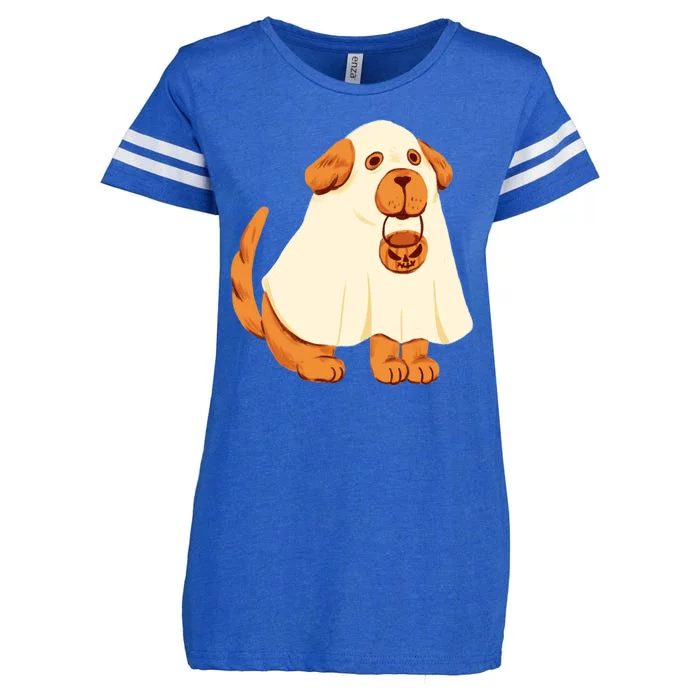 Trick Or Treat Dog Cute Halloween Enza Ladies Jersey Football T-Shirt