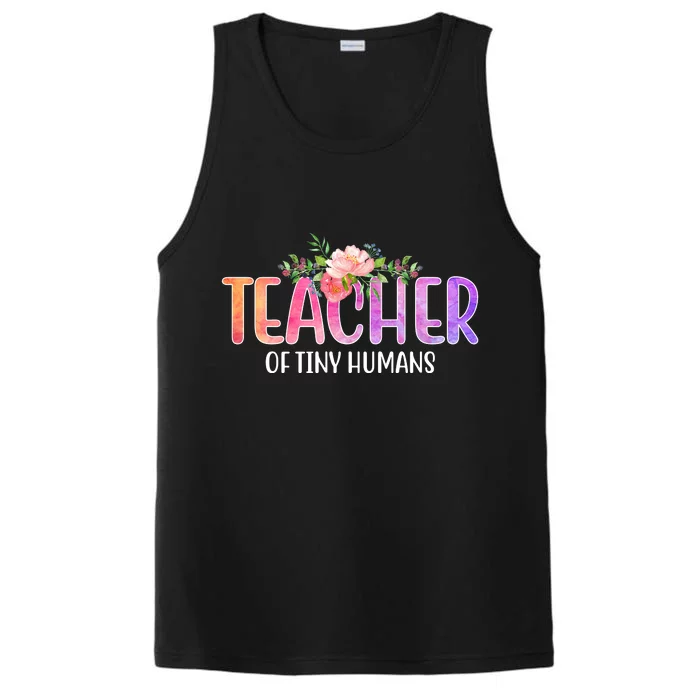 Teacher Of Tiny Humans Floral Performance Tank