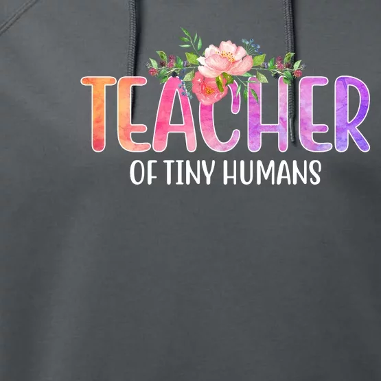 Teacher Of Tiny Humans Floral Performance Fleece Hoodie