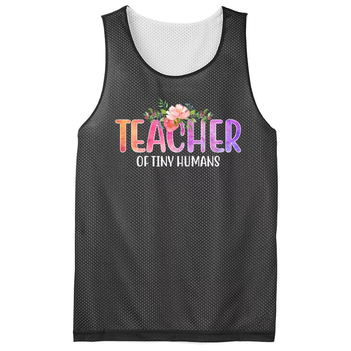 Teacher Of Tiny Humans Floral Mesh Reversible Basketball Jersey Tank