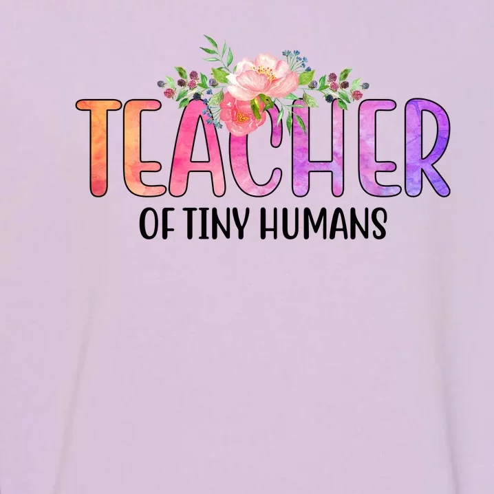 Teacher Of Tiny Humans Floral Garment-Dyed Sweatshirt