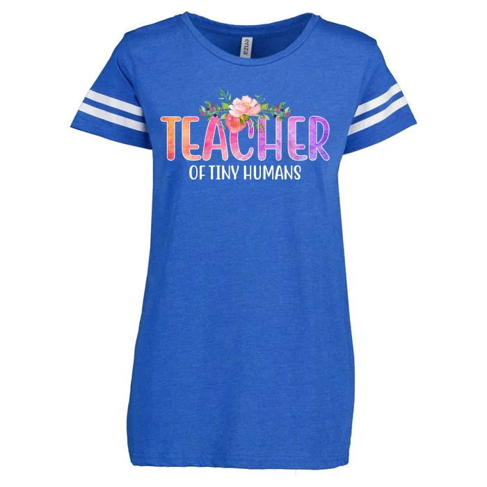 Teacher Of Tiny Humans Floral Enza Ladies Jersey Football T-Shirt