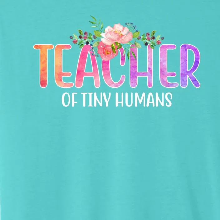 Teacher Of Tiny Humans Floral ChromaSoft Performance T-Shirt