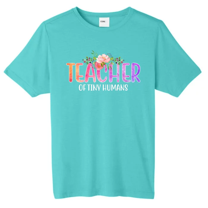 Teacher Of Tiny Humans Floral ChromaSoft Performance T-Shirt