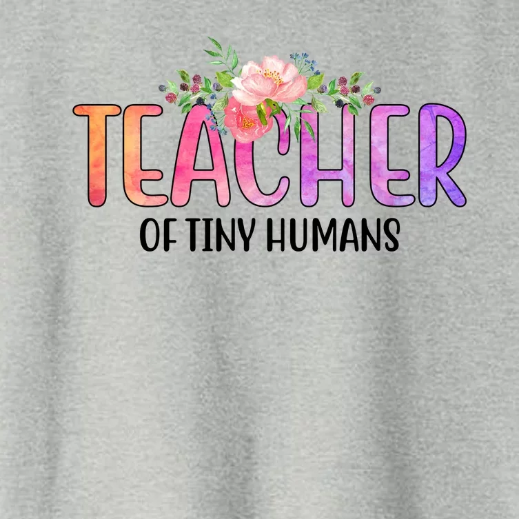 Teacher Of Tiny Humans Floral Women's Crop Top Tee