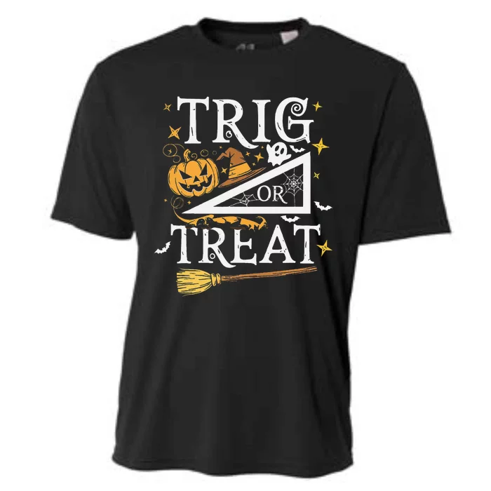 Trig Or Treat Halloween Math Students Teachers Fun Cooling Performance Crew T-Shirt