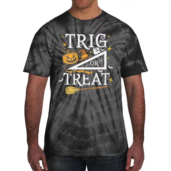 Trig Or Treat Halloween Math Students Teachers Fun Tie-Dye T-Shirt