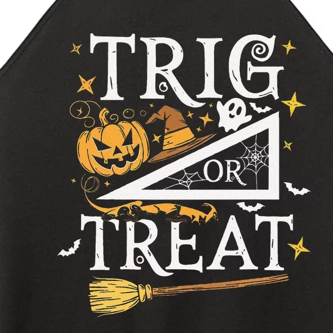 Trig Or Treat Halloween Math Students Teachers Fun Women’s Perfect Tri Rocker Tank