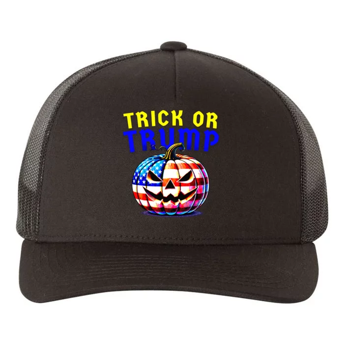 Trick Or Trump Donald Trump 2024 Halloween Pumpkin Yupoong Adult 5-Panel Trucker Hat