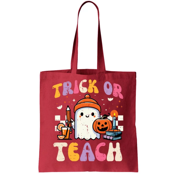 Trick Or Teach Ghost Teacher School Halloween Tote Bag