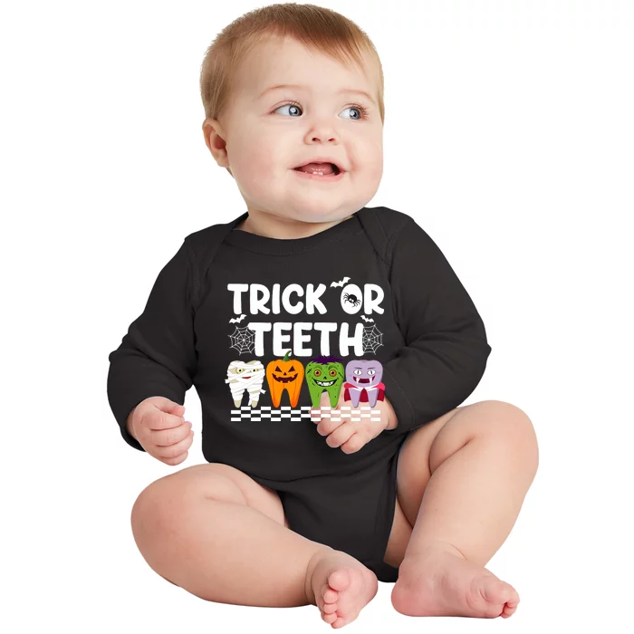 Trick Or Teeth Halloween Costumes Dental Baby Long Sleeve Bodysuit