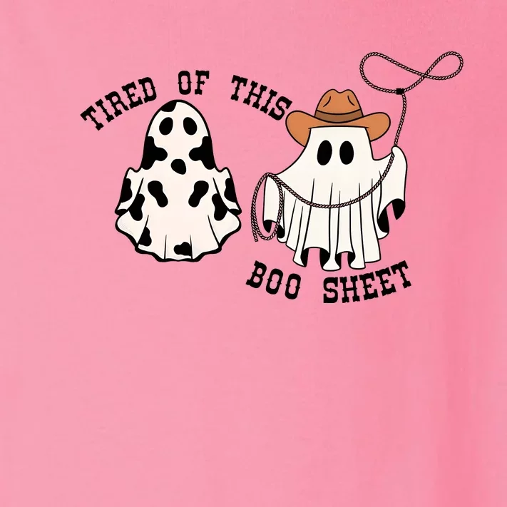 Tired Of This Boo Sheet Funny Cowboy Halloween Ghost Ghoul Toddler Long Sleeve Shirt