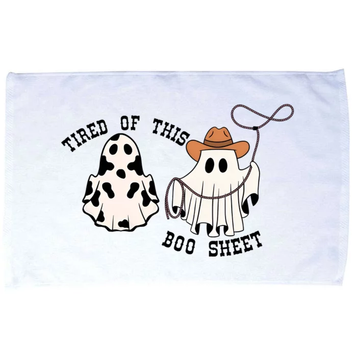 Tired Of This Boo Sheet Funny Cowboy Halloween Ghost Ghoul Microfiber Hand Towel