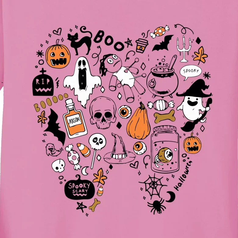 Trick Or Teeth Halloween Costumes Dental Assistant Dentist Gift Kids Long Sleeve Shirt