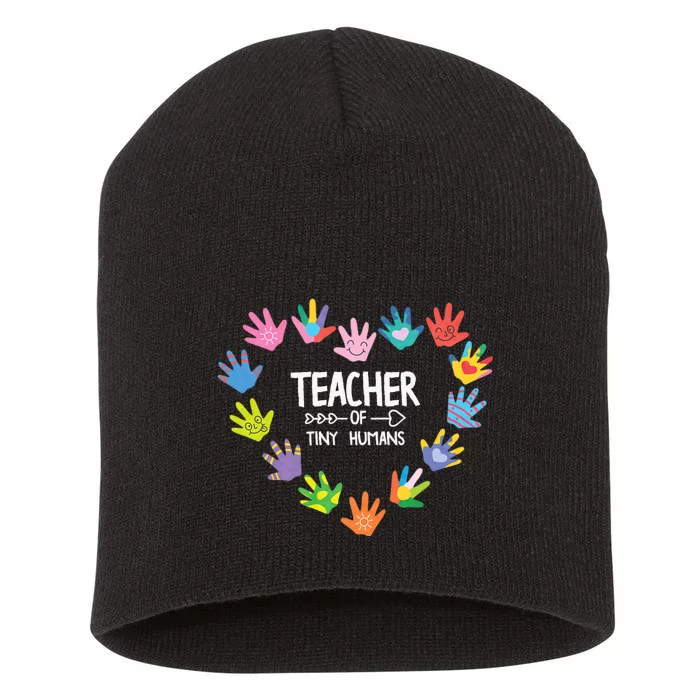 Teacher Of Tiny Humans Kindergarten Preschool Teacher Short Acrylic Beanie