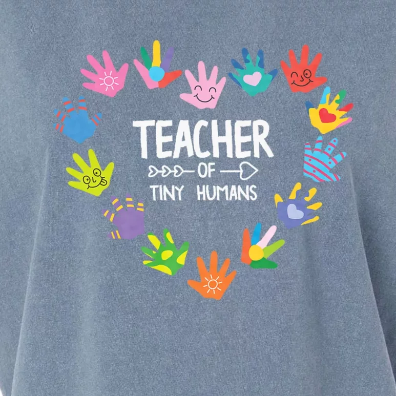 Teacher Of Tiny Humans Kindergarten Preschool Teacher Garment-Dyed Women's Muscle Tee