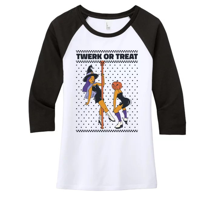 Twerk Or Treat Women's Tri-Blend 3/4-Sleeve Raglan Shirt