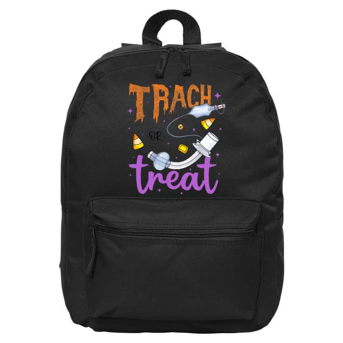 Trach Or Treat Nurse Respiratory Therapist ICU RN Halloween 16 in Basic Backpack