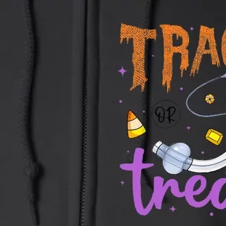 Trach Or Treat Nurse Respiratory Therapist ICU RN Halloween Full Zip Hoodie