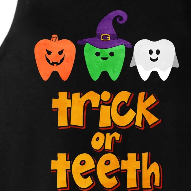 Trick Or Teeth Gift Ladies Tri-Blend Wicking Tank