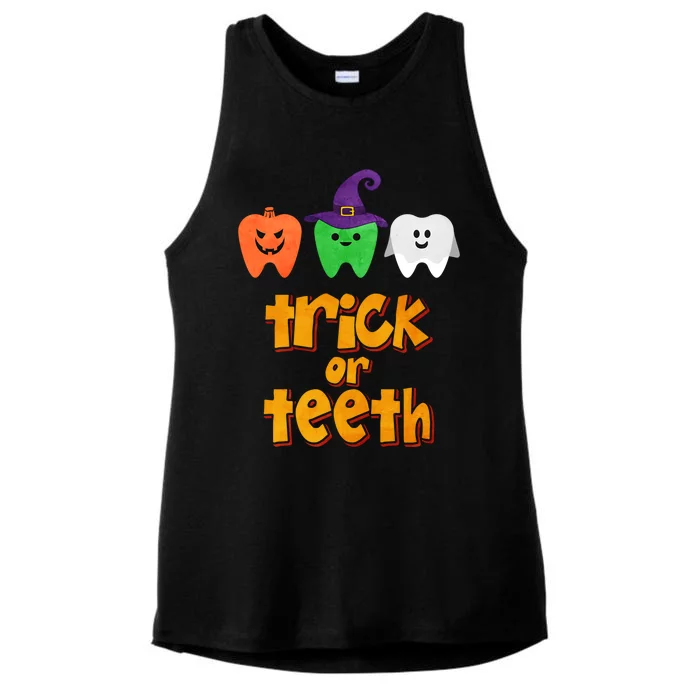 Trick Or Teeth Gift Ladies Tri-Blend Wicking Tank