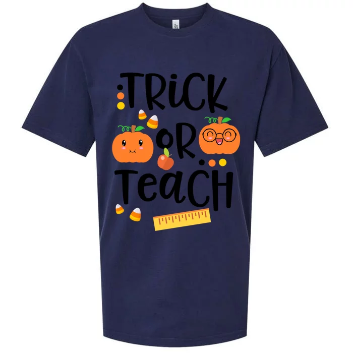 Trick Or Teach Cute Halloween Proud Teacher Costume Gift Sueded Cloud Jersey T-Shirt