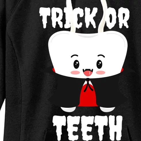 Trick Or Teeth Tooth Vampire Dentist Hygienist Funny Dental Cool Gift Women's Fleece Hoodie