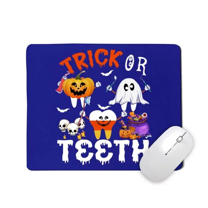 Trick Or Teeth Treating Candy Pumpkin Boo Tooth Dental Squad Cool Gift Mousepad