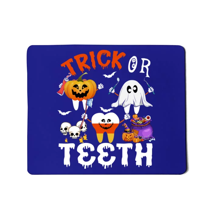 Trick Or Teeth Treating Candy Pumpkin Boo Tooth Dental Squad Cool Gift Mousepad