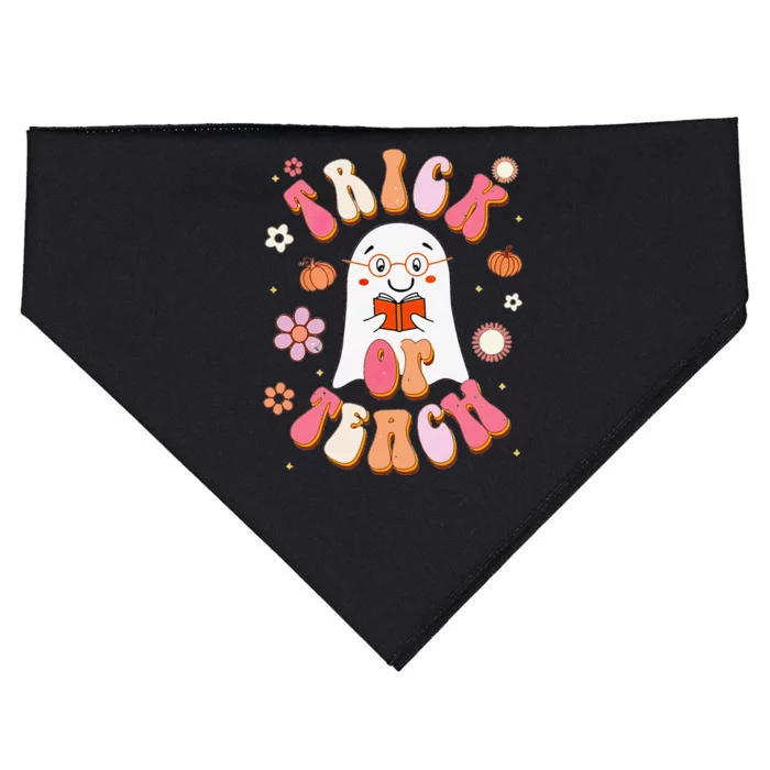 Trick Or Teach Carpet Of Flowers Teacher Halloween Cute USA-Made Doggie Bandana