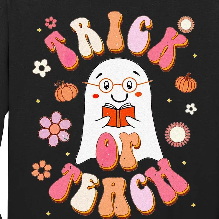 Trick Or Teach Carpet Of Flowers Teacher Halloween Cute Tall Long Sleeve T-Shirt