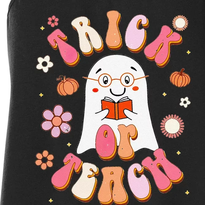 Trick Or Teach Carpet Of Flowers Teacher Halloween Cute Women's Racerback Tank