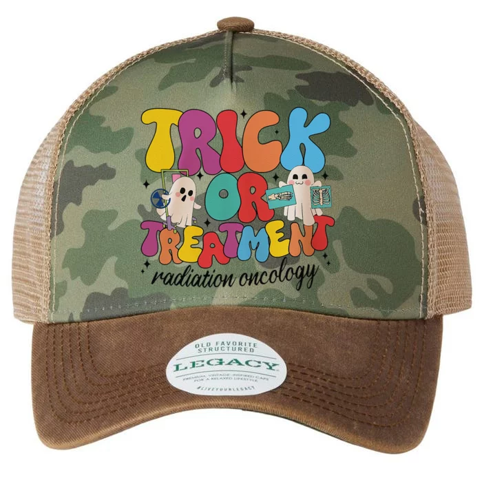 Trick Or Treatment Radiation Oncology Halloween Xray Tech Legacy Tie Dye Trucker Hat