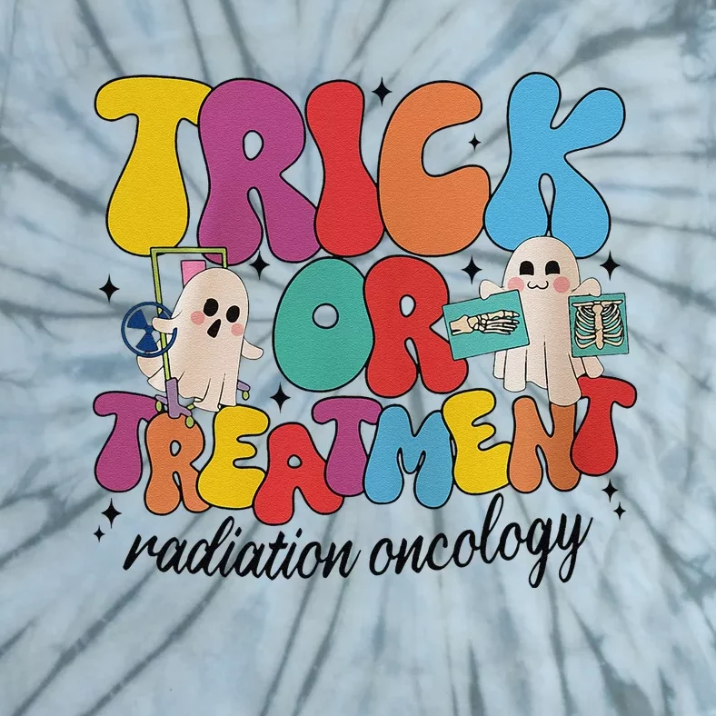 Trick Or Treatment Radiation Oncology Halloween Xray Tech Tie-Dye T-Shirt