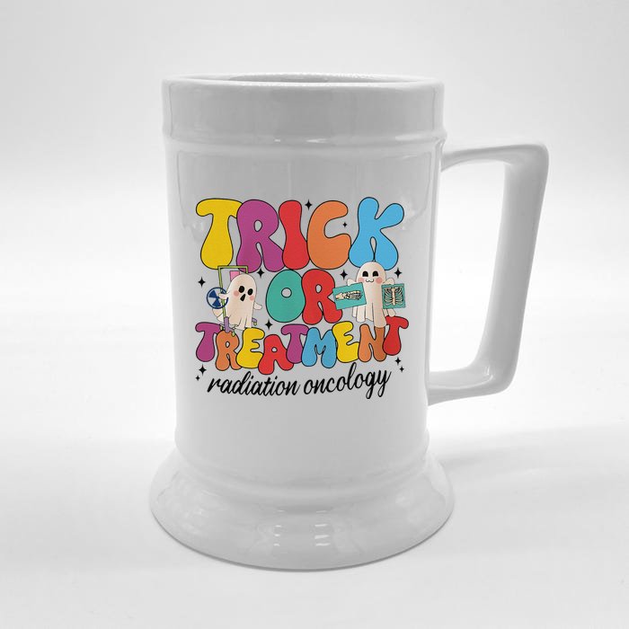 Trick Or Treatment Radiation Oncology Halloween Xray Tech Front & Back Beer Stein