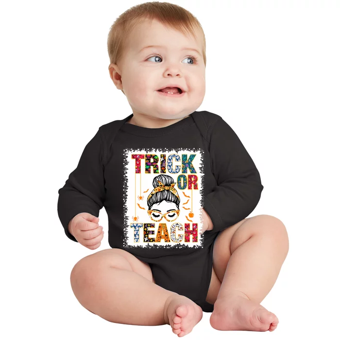 Trick Or Teach Teacher Halloween Costume 2024 Baby Long Sleeve Bodysuit