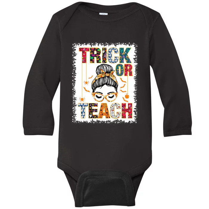 Trick Or Teach Teacher Halloween Costume 2024 Baby Long Sleeve Bodysuit