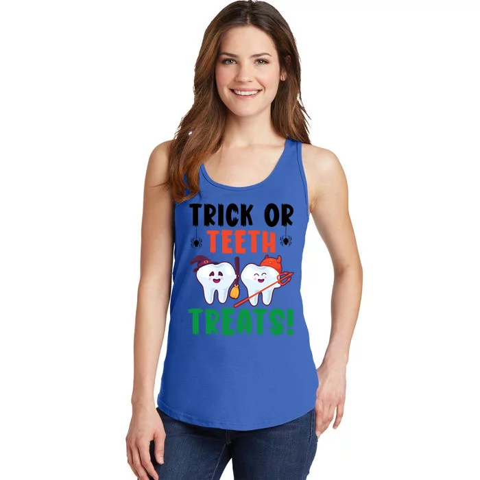 Trick Or Teeth Treats Dentistry Dental Halloween Gift Ladies Essential Tank