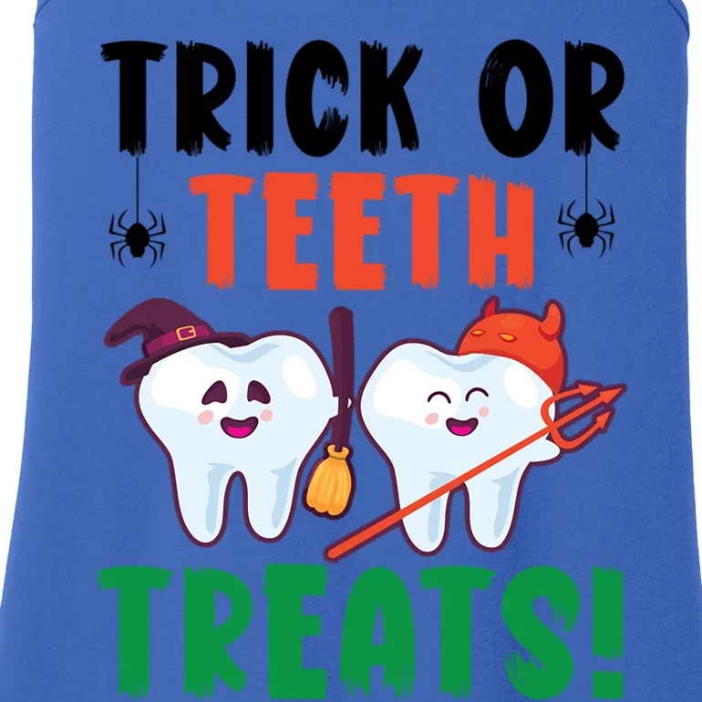 Trick Or Teeth Treats Dentistry Dental Halloween Gift Ladies Essential Tank