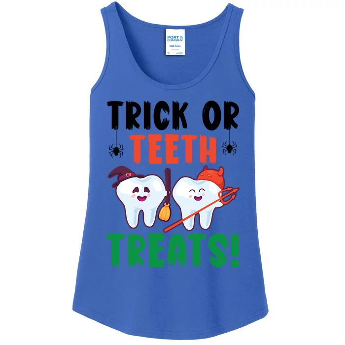 Trick Or Teeth Treats Dentistry Dental Halloween Gift Ladies Essential Tank