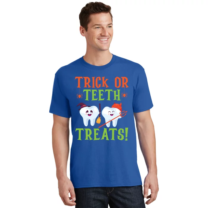 Trick Or Teeth Treats Dentistry Dental Halloween Cute Gift T-Shirt