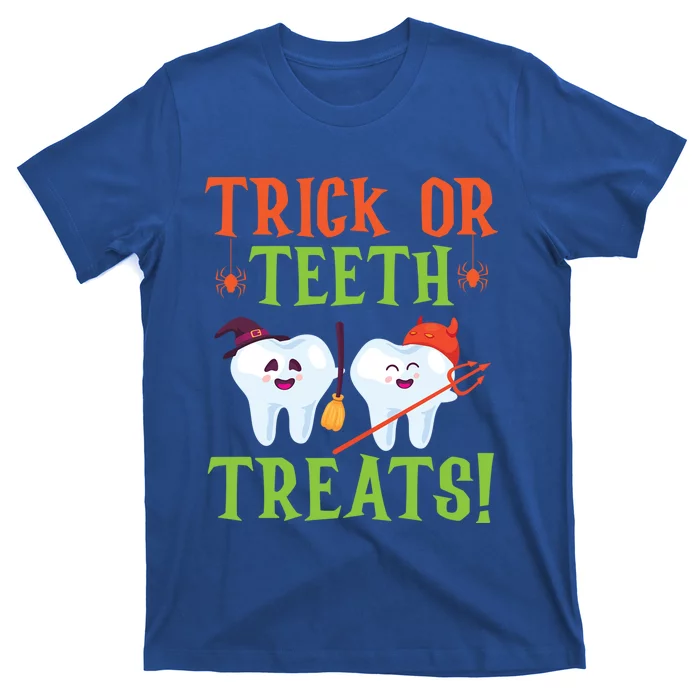 Trick Or Teeth Treats Dentistry Dental Halloween Cute Gift T-Shirt