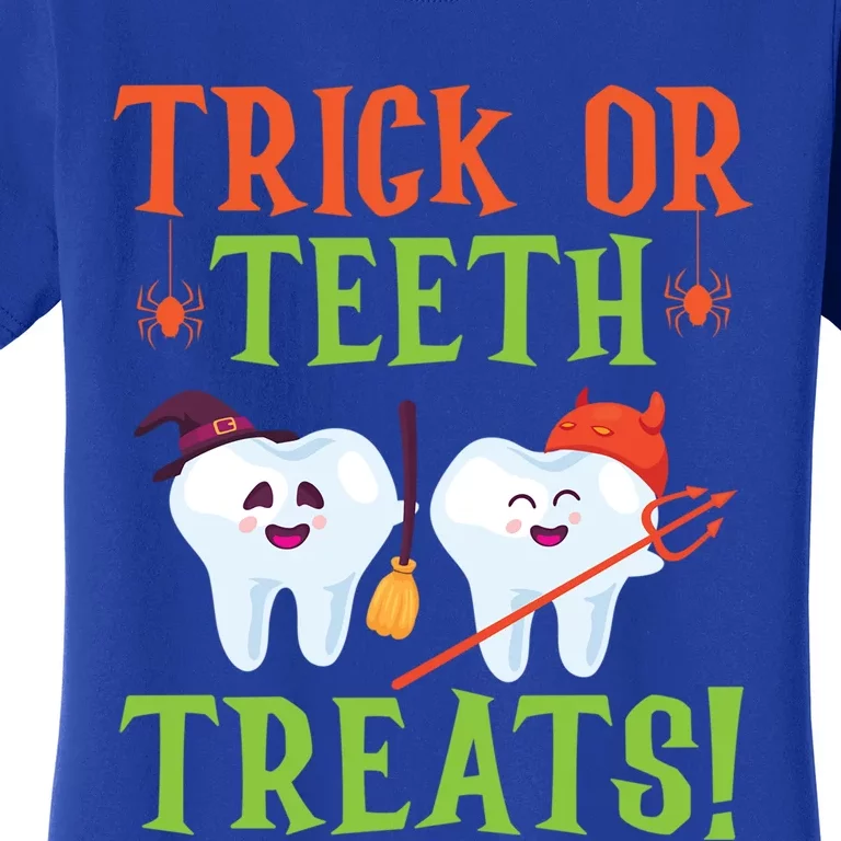 Trick Or Teeth Treats Dentistry Dental Halloween Cute Gift Women's T-Shirt