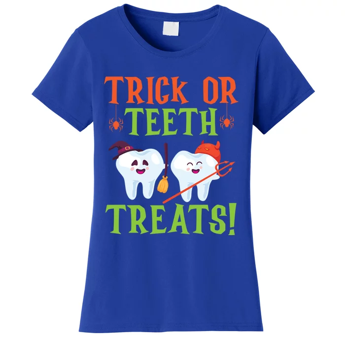 Trick Or Teeth Treats Dentistry Dental Halloween Cute Gift Women's T-Shirt