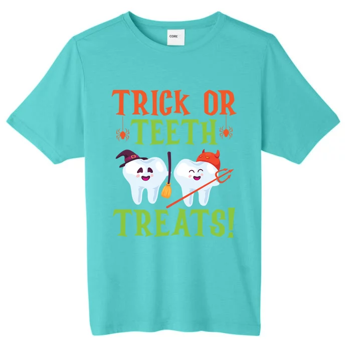 Trick Or Teeth Treats Dentistry Dental Halloween Cute Gift ChromaSoft Performance T-Shirt