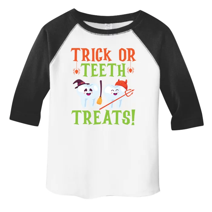 Trick Or Teeth Treats Dentistry Dental Halloween Cute Gift Toddler Fine Jersey T-Shirt